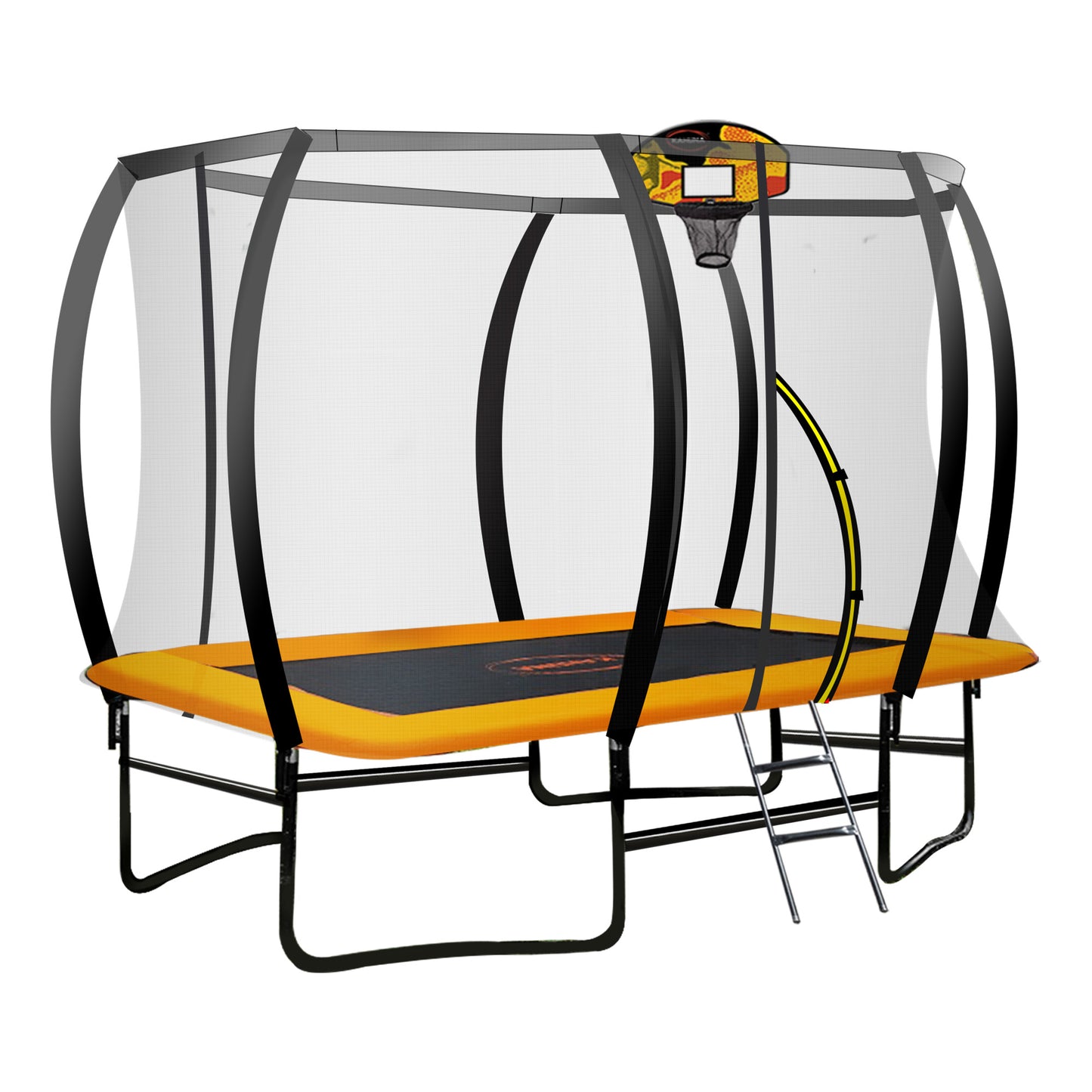 Kahuna Trampoline 8 ft x 11 ft Rectangular Outdoor Orange