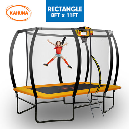 Kahuna Trampoline 8 ft x 11 ft Rectangular Outdoor Orange