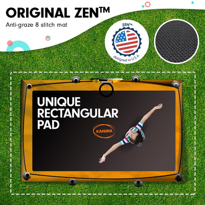 Kahuna 6 ft x 9 ft Rectangular Outdoor Trampoline with Basketball Set - Orange