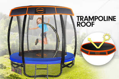 Kahuna Trampoline 6 ft with Basketball Set & Roof - Blue