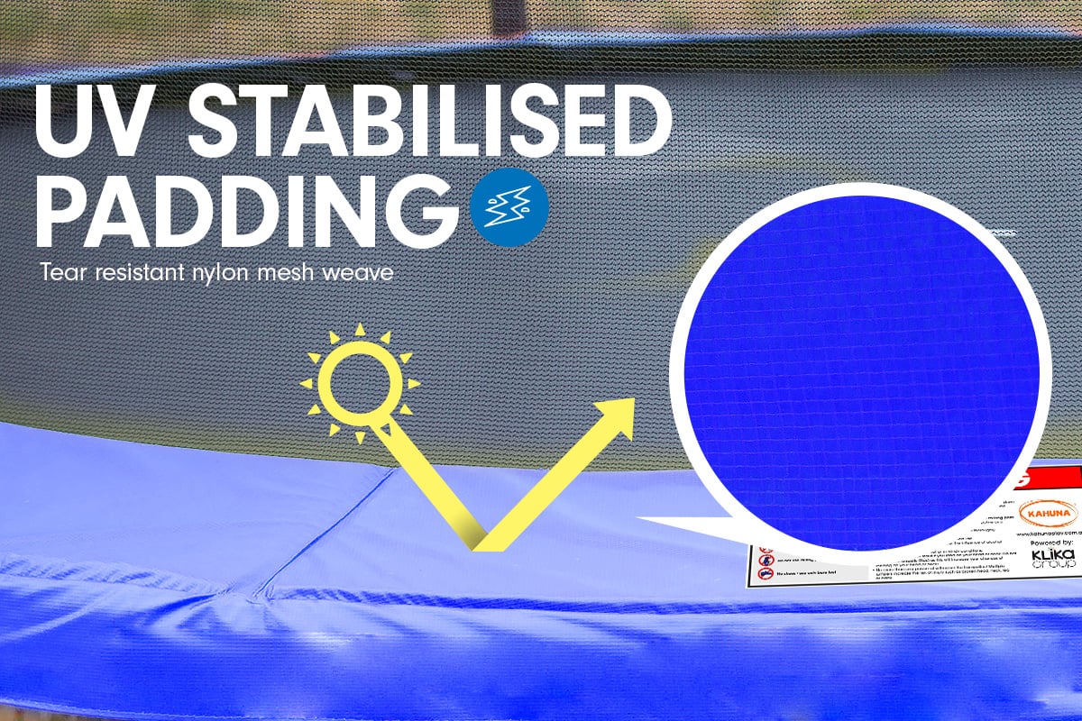 Kahuna Trampoline 6 ft with Basketball Set & Roof - Blue