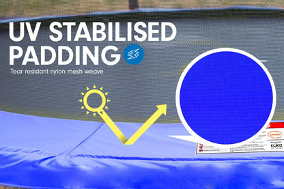 Kahuna Trampoline 6 ft with Basketball Set & Roof - Blue