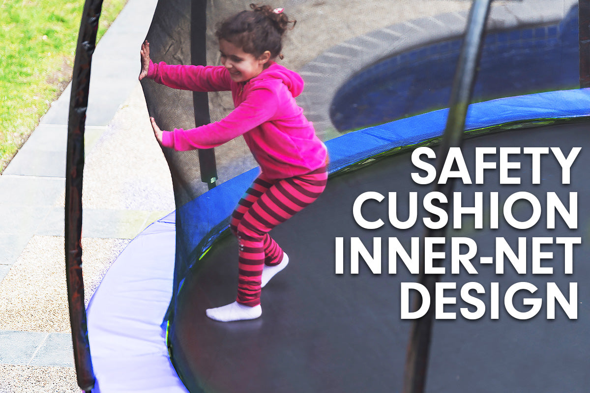 Kahuna Trampoline 6 ft with Basketball Set & Roof - Blue