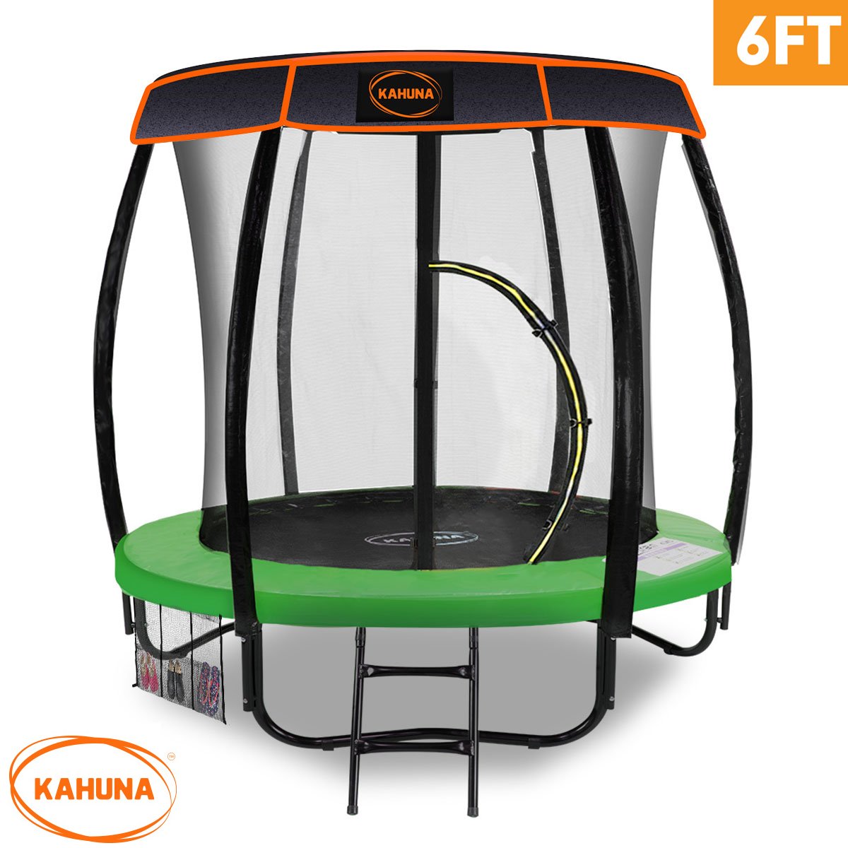 Kahuna Classic 6 ft Trampoline - Green with Roof