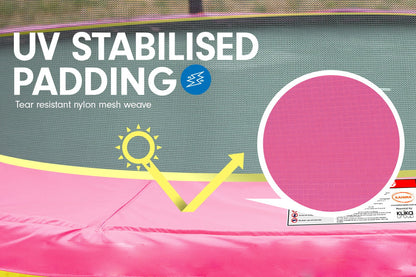 Kahuna Trampoline 6 ft with Basketball Set & Roof - Pink