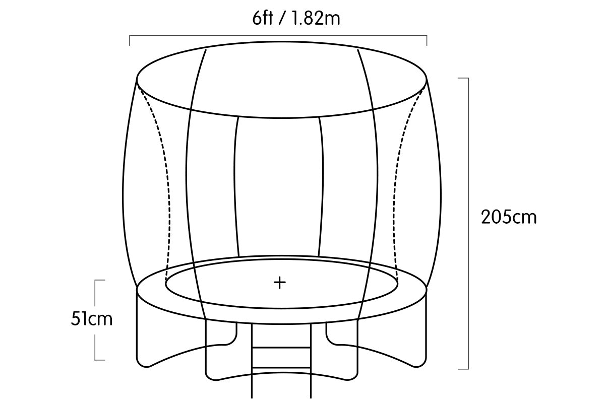 Kahuna Trampoline 6 ft with Basketball Set & Roof - Purple