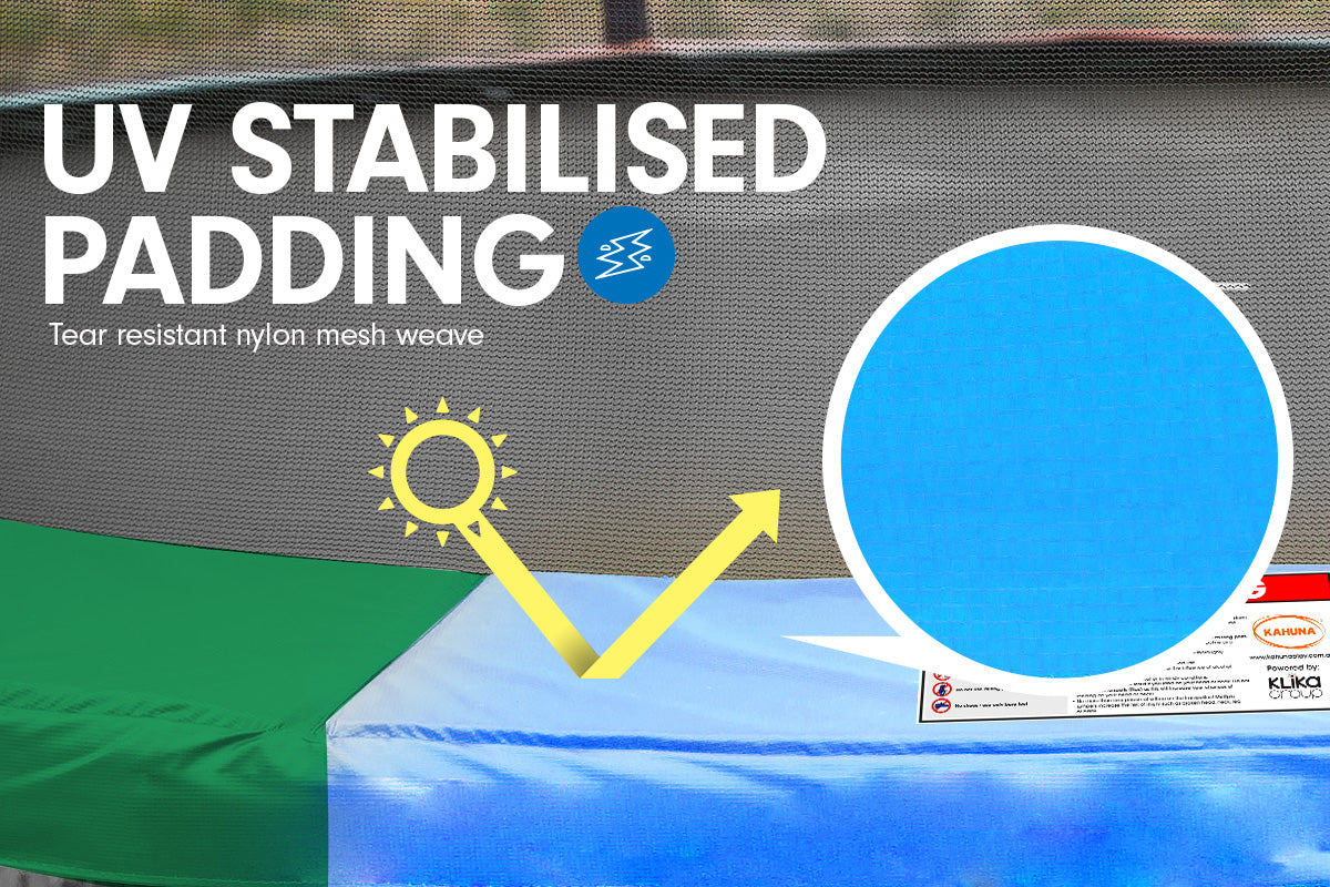 Kahuna Trampoline 6 ft with Basketball Set & Roof - Rainbow