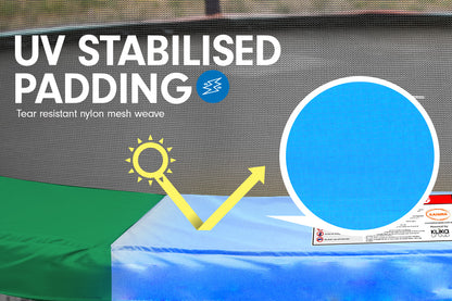 Kahuna Trampoline 6 ft with Basketball Set & Roof - Rainbow