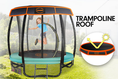 Kahuna Trampoline 8 ft with Basketball Set and Roof - Green