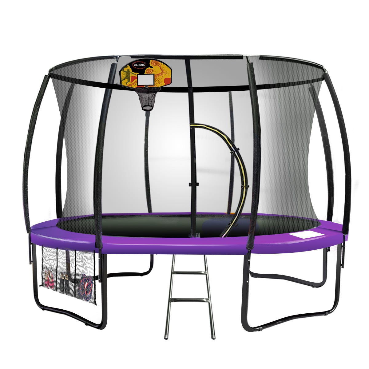 Kahuna Trampoline 8 ft with Basketball Set - Purple