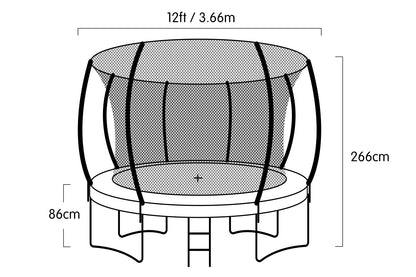 Trampoline 12 ft Kahuna - Blue
