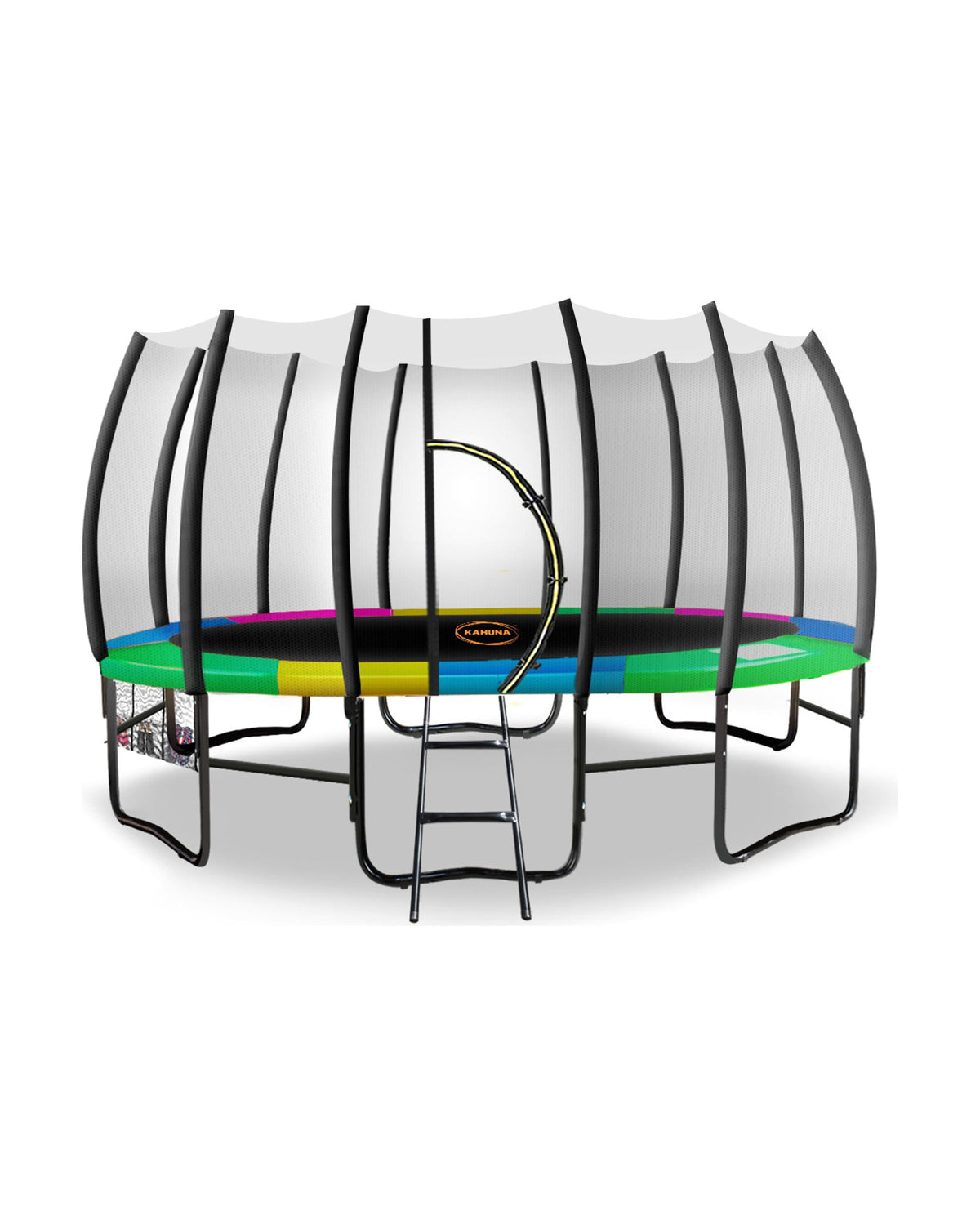 Kahuna 12ft Twister Springless Trampoline - Rainbow