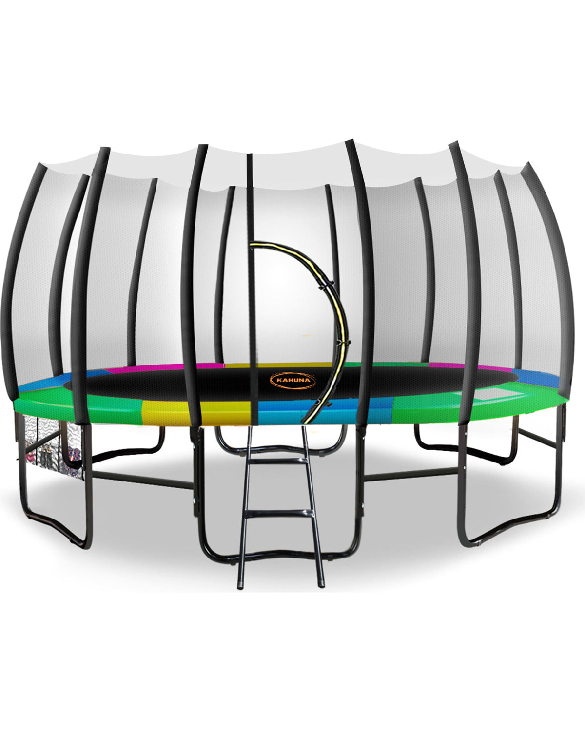 Kahuna 14ft Twister Springless Trampoline - Rainbow