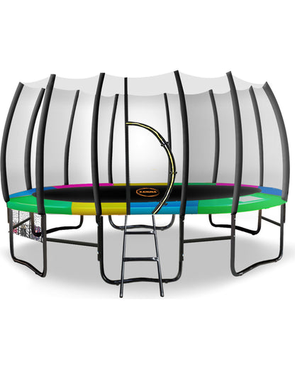 Kahuna 14ft Twister Springless Trampoline - Rainbow