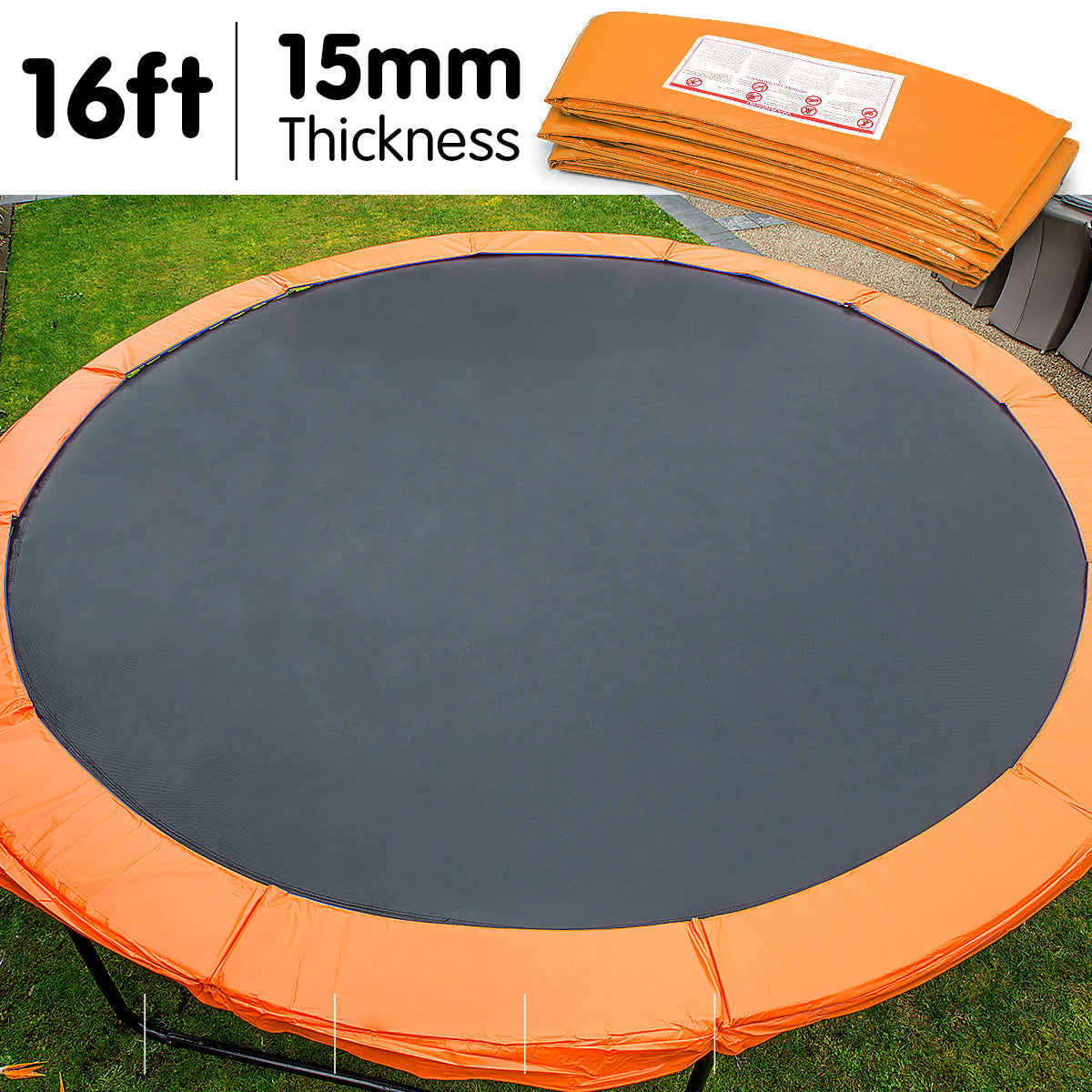 Powertrain Replacement Trampoline Spring Safety Pad - 16ft Orange