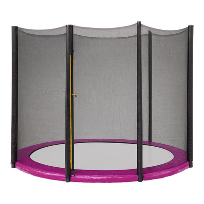 Kahuna 8ft Trampoline Replacement Safety Pad and Net Round 6 Poles Pink