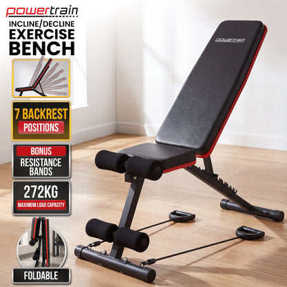 Powertrain Adjustable Weight Bench w/ Incline Decline and 7 Backrest Positions