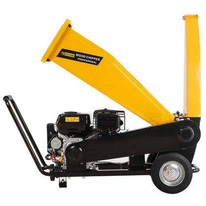 Ducar D70 7HP Wood Chipper Shredder Mulcher Grinder Petrol and Electric Start in Yellow