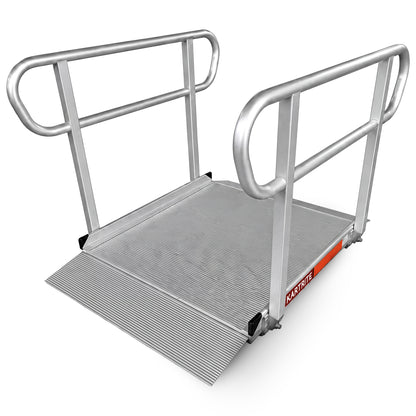 Kartrite 4ft Aluminium Wheelchair Ramp w/ Handrails 380kg Capacity 93.5cm Width