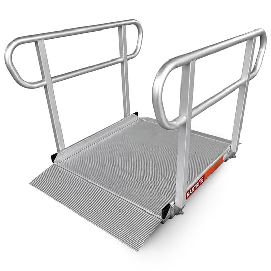 Kartrite 4ft Aluminium Wheelchair Ramp w/ Handrails 380kg Capacity 93.5cm Width