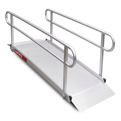 Kartrite 8ft Aluminium Wheelchair Ramp w/ Handrails 380kg Capacity 72cm Width