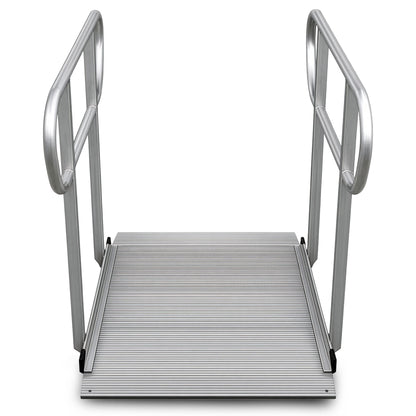 Kartrite 8ft Aluminium Wheelchair Ramp w/ Handrails 380kg Capacity 72cm Width