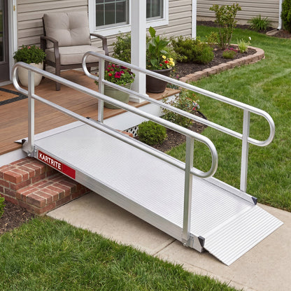 Kartrite 8ft Aluminium Wheelchair Ramp w/ Handrails 380kg Capacity 72cm Width