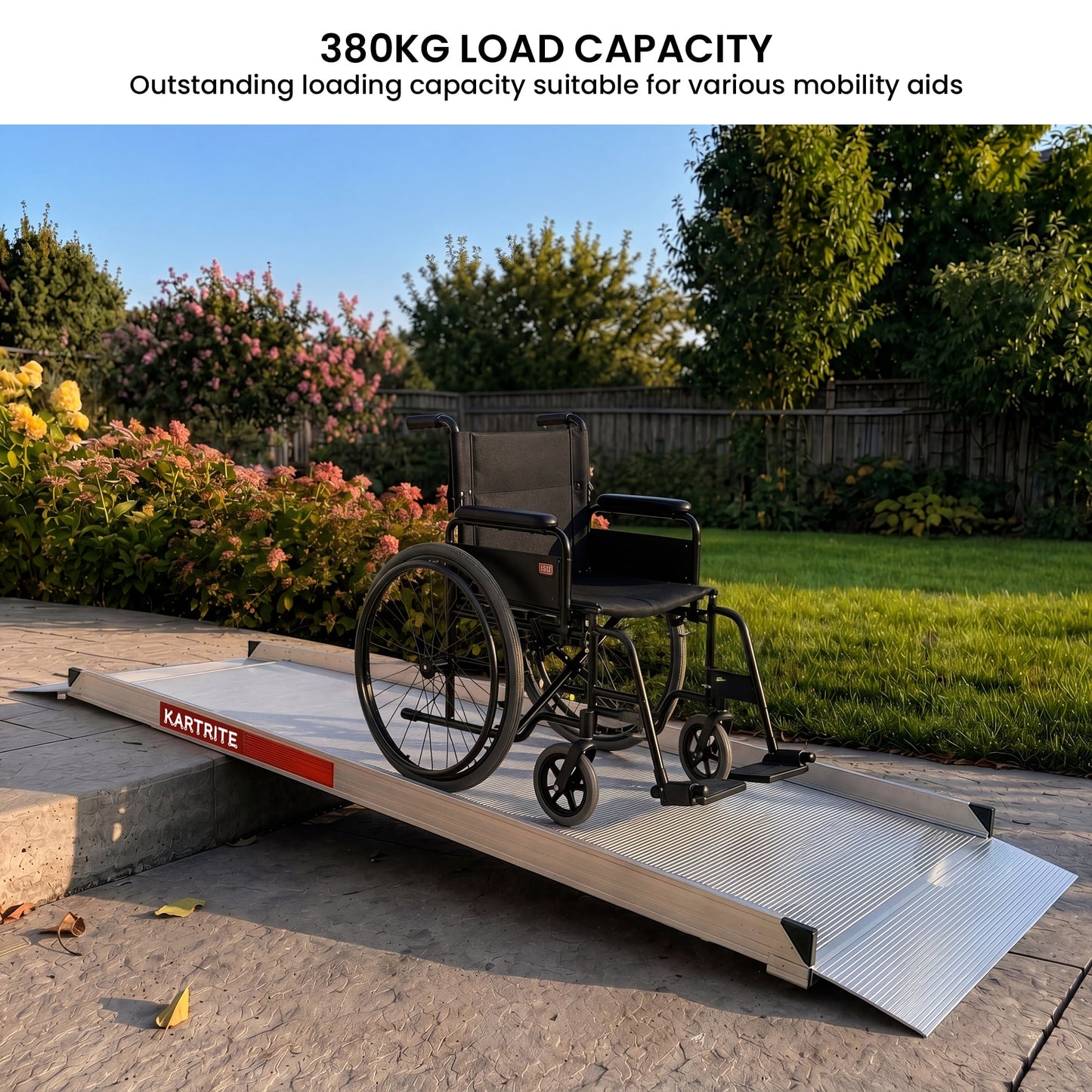 Kartrite 8ft Aluminium Wheelchair Ramp 380kg Capacity 72cm Width
