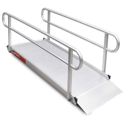 Kartrite 8ft Aluminium Wheelchair Ramp w/ Handrails 380kg Capacity 93.5cm Width