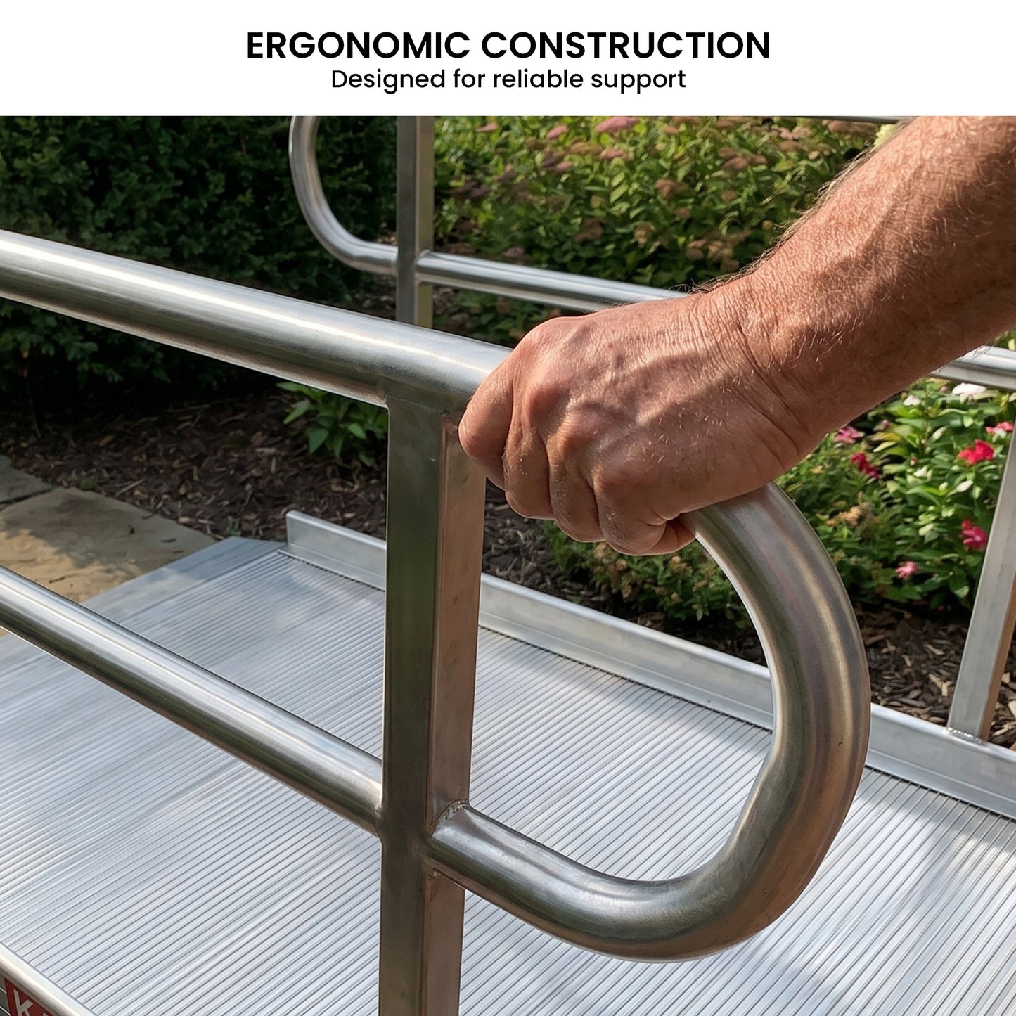 Kartrite 8ft Aluminium Wheelchair Ramp w/ Handrails 380kg Capacity 93.5cm Width