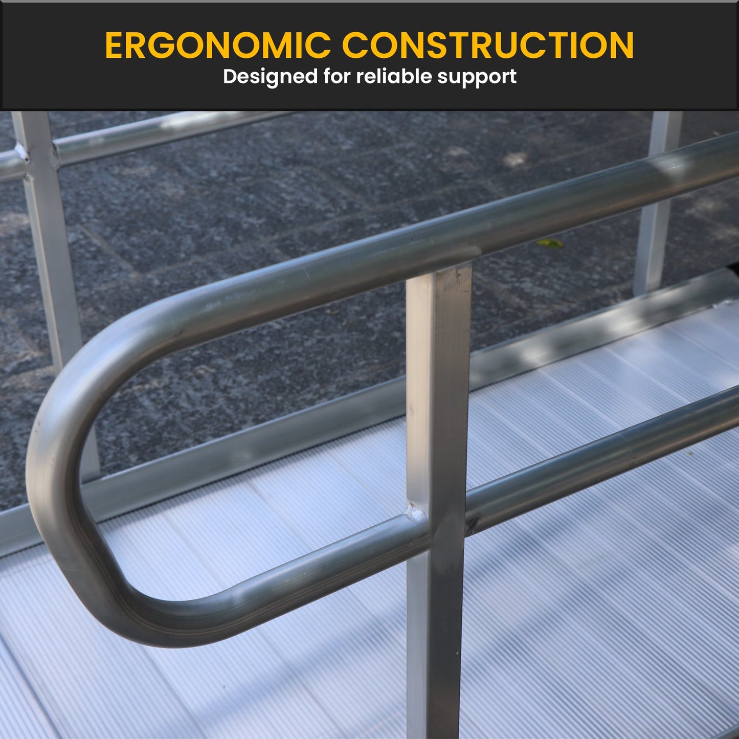 Kartrite Aluminium Safety Handrails for Kartrite 6ft Wheelchair Ramp