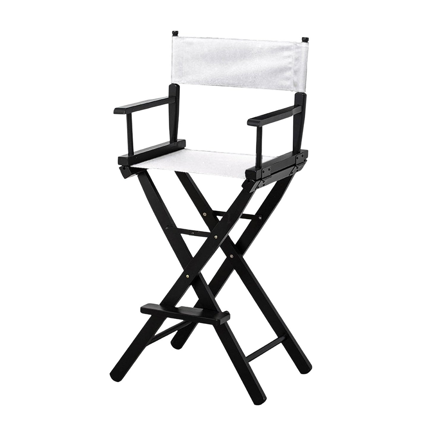 Sarantino Tall Directors Chair Bar Stool Seat - White