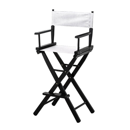 Sarantino Tall Directors Chair Bar Stool Seat - White