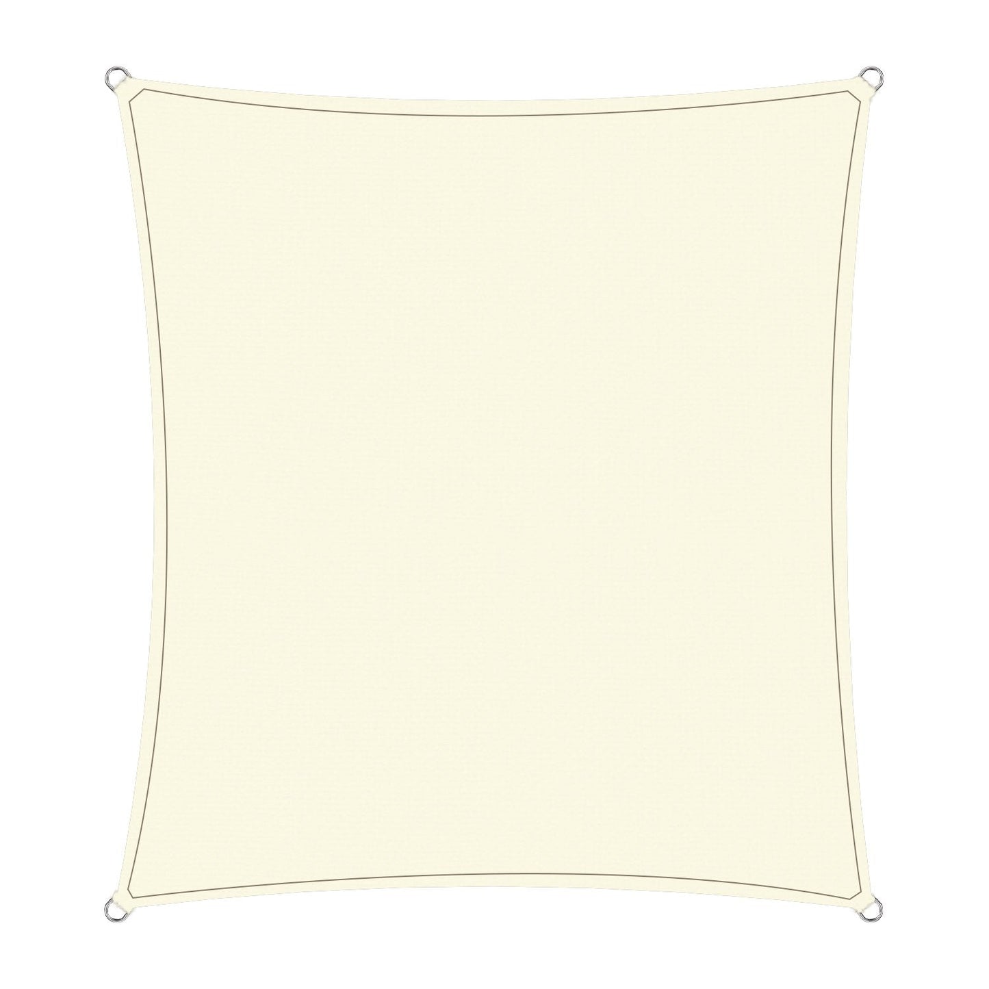 Wallaroo Waterproof 160GSM Outdoor Sun Shade Sail Canopy Cream Square 4 x 4m