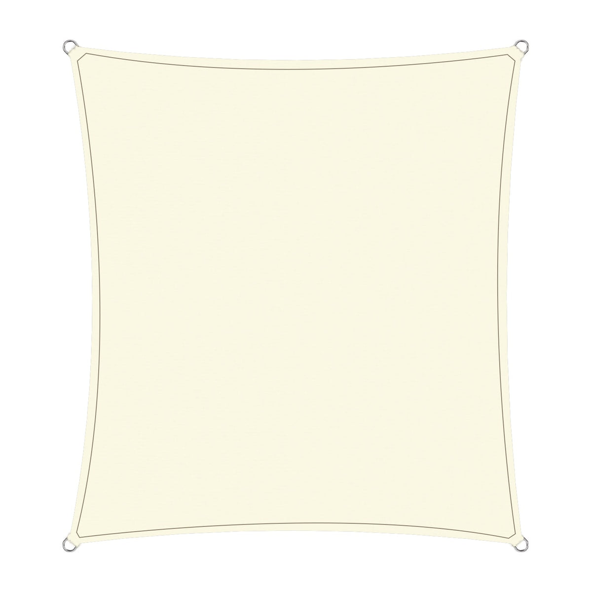 Wallaroo Waterproof Outdoor Sun Shade Sail Canopy Cream Square 5 x 7m
