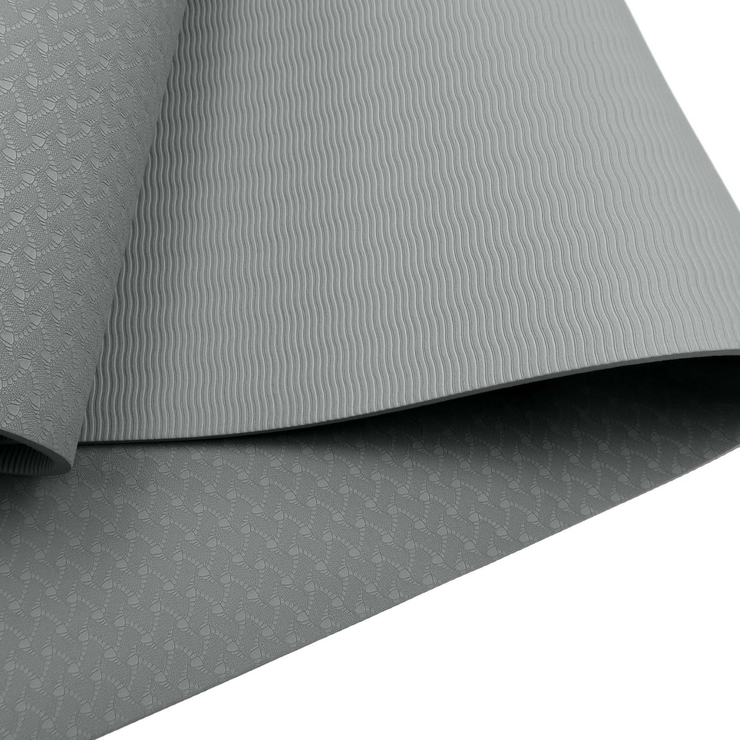 Powertrain Eco-Friendly TPE Yoga Pilates Exercise Mat 6mm - Light Grey