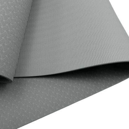 Powertrain Eco-Friendly TPE Yoga Pilates Exercise Mat 6mm - Light Grey