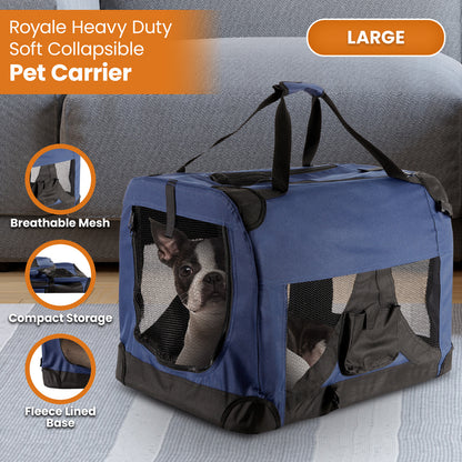 Royale Heavy Duty Soft Collapsible Pet Carrier - Large