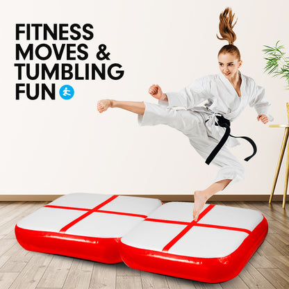 1m  Air Track Block Tumbling Mat Gymnastics Exercise - Red