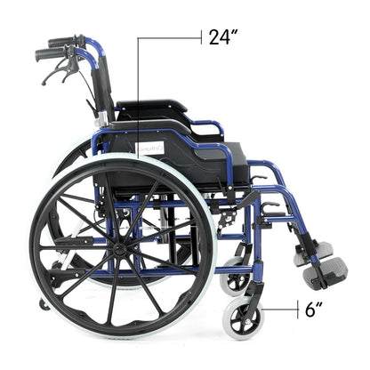 Orthonica Wheelchair Manual Mobility Aid-  Lincoln Blue