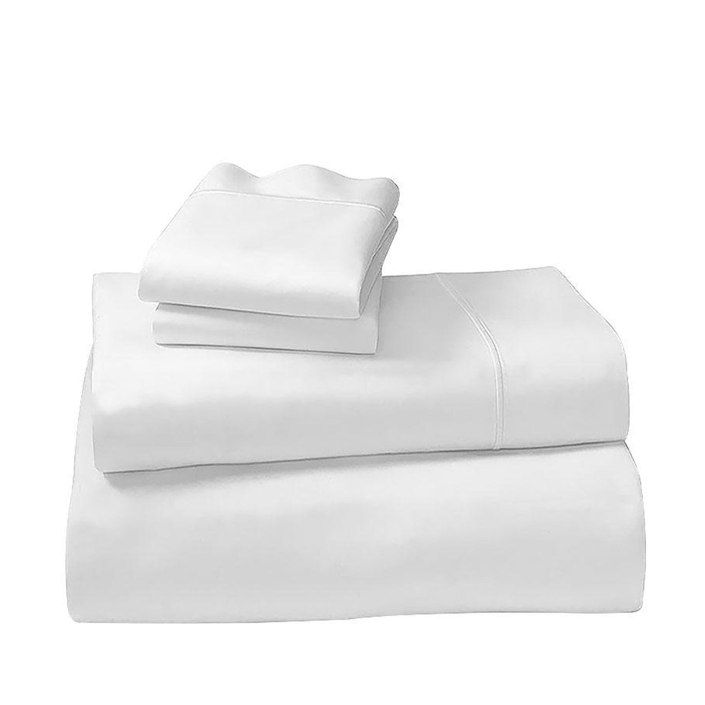 4pc 1000 Thread Count Cotton Rich King Bed Sheet Set CVC Microfibre Blend - White