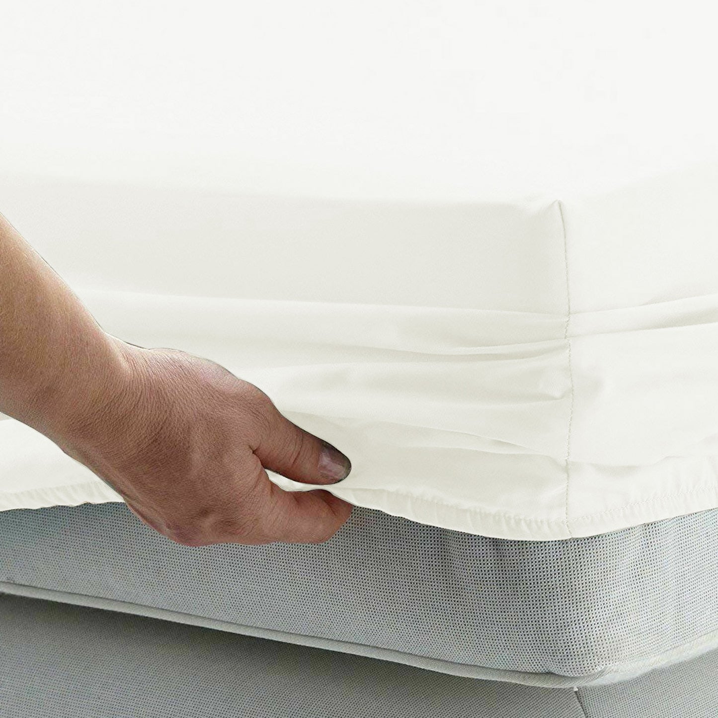 4pc 1000 Thread Count Cotton Rich King Bed Sheet Set CVC Microfibre Blend - White
