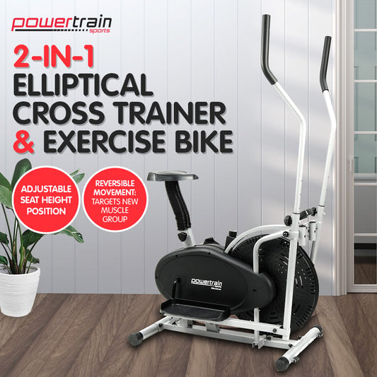 Powertrain 2-in-1 Elliptical Cross Trainer and Exercise Bike