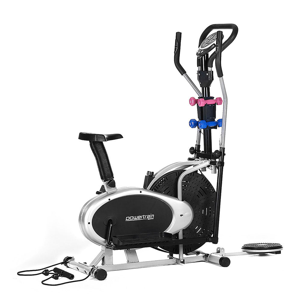 Powertrain 6-in-1 Elliptical Cross Trainer Bike with Weights and Twist Disc