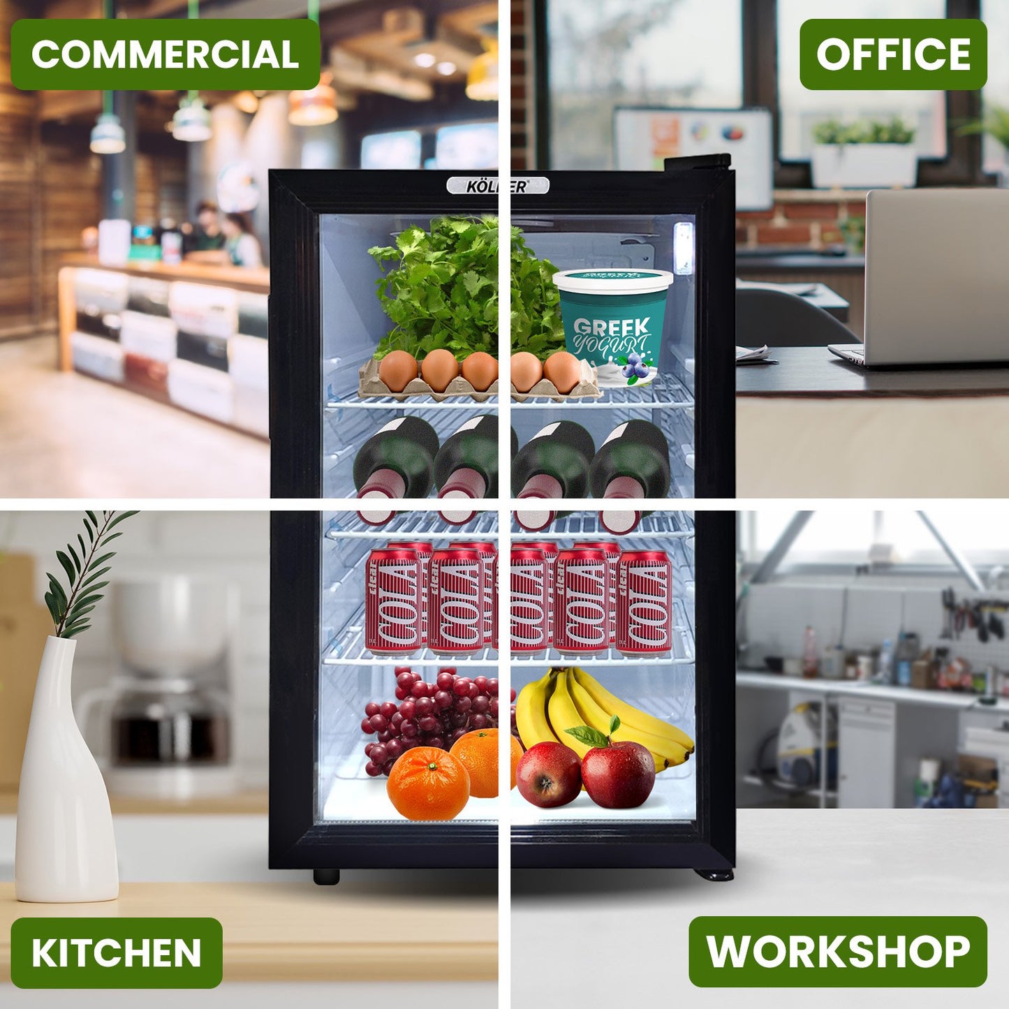 Kolner 70L Bar Fridge with Glass Door