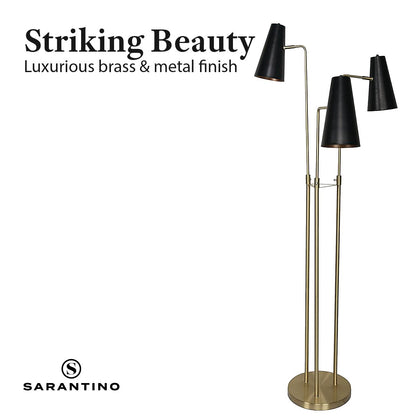 Sarantino Three Metal Shade Floor Lamp