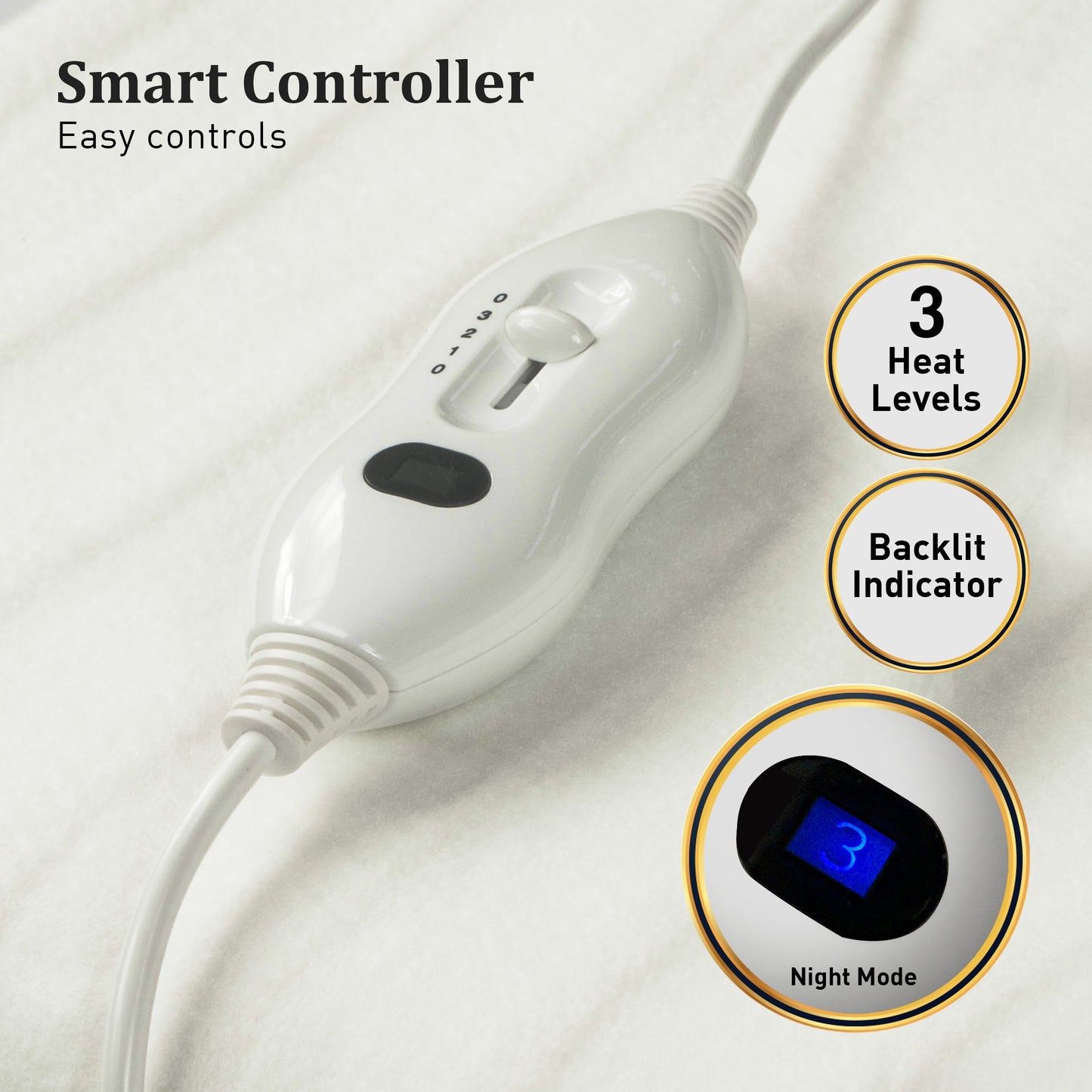 Laura Hill Heated Electric Blanket Fitted Underlay Winter Double
