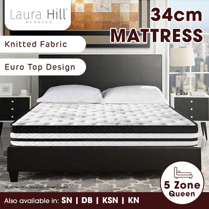 Laura Hill Queen Mattress  with Euro Top - 34cm