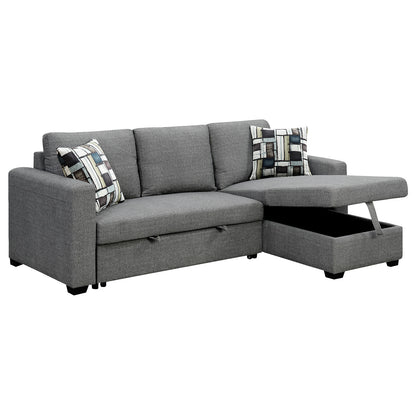 Fontana Pullout Sofa Bed with Storage Chaise Lounge  Sarantino - Grey