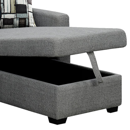 Fontana Pullout Sofa Bed with Storage Chaise Lounge  Sarantino - Grey